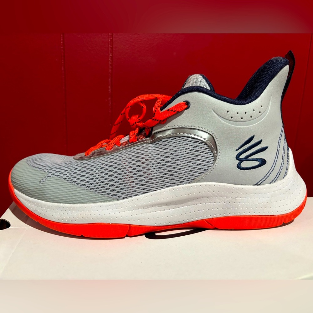 Steph Curry Mens Grey/White/Orange